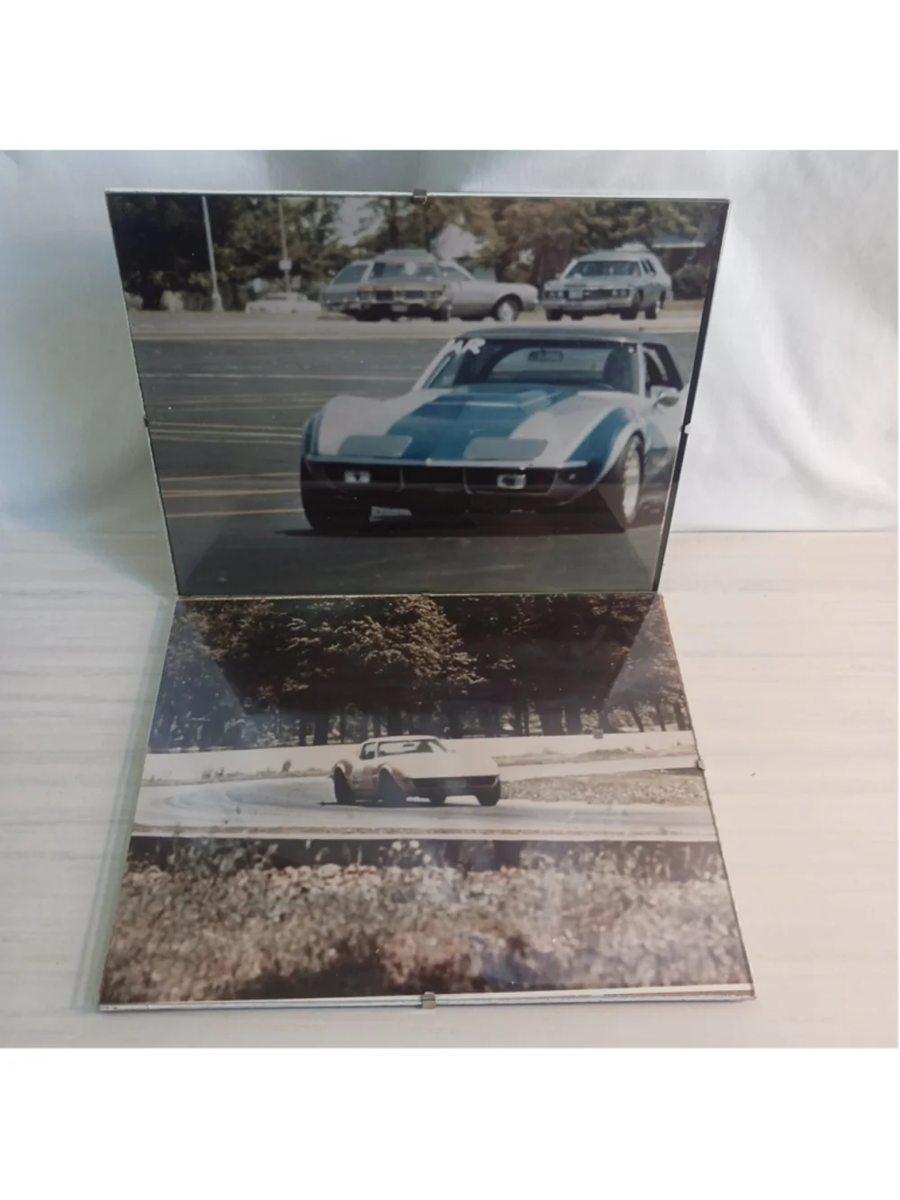 Vintage Corvette Pictures 8x10 Real Photo Framed Pair